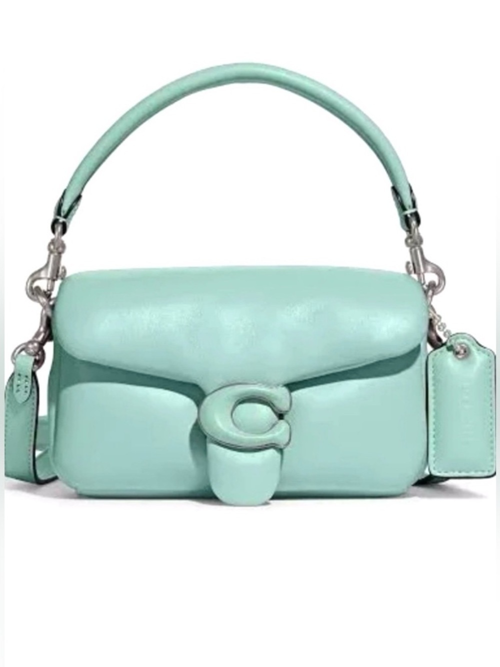 Coach Faded Blue Pillow Tabby Leather Shoulder Bag